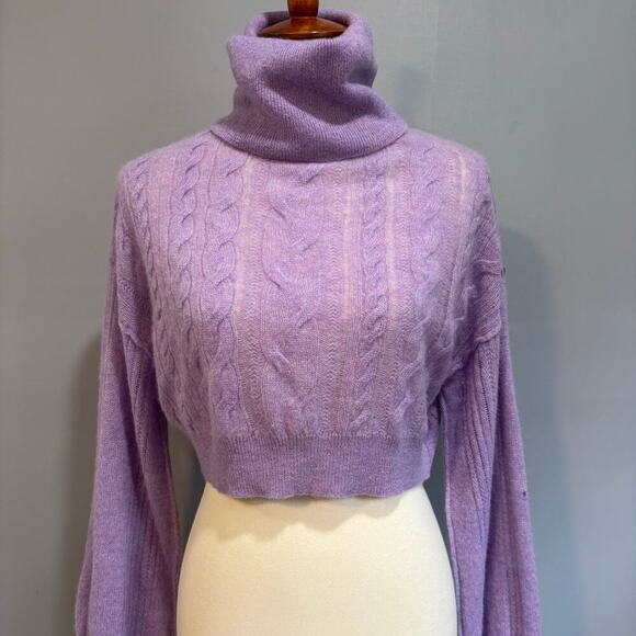 Free People Riviera Cashmere Turtleneck Cropped Oversized Sweater, size xs - Picture 4 of 13